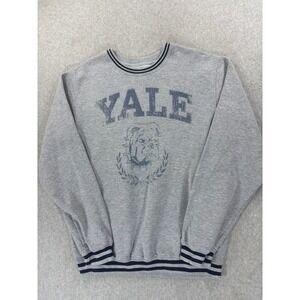 Yale University Bulldogs Distressed Campus Crew Sweatshirt (Men's XL) Gray